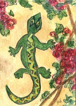 "Uninvited Garden Guest" by Ginny Bores, Madison WI - Watercolor & Ink